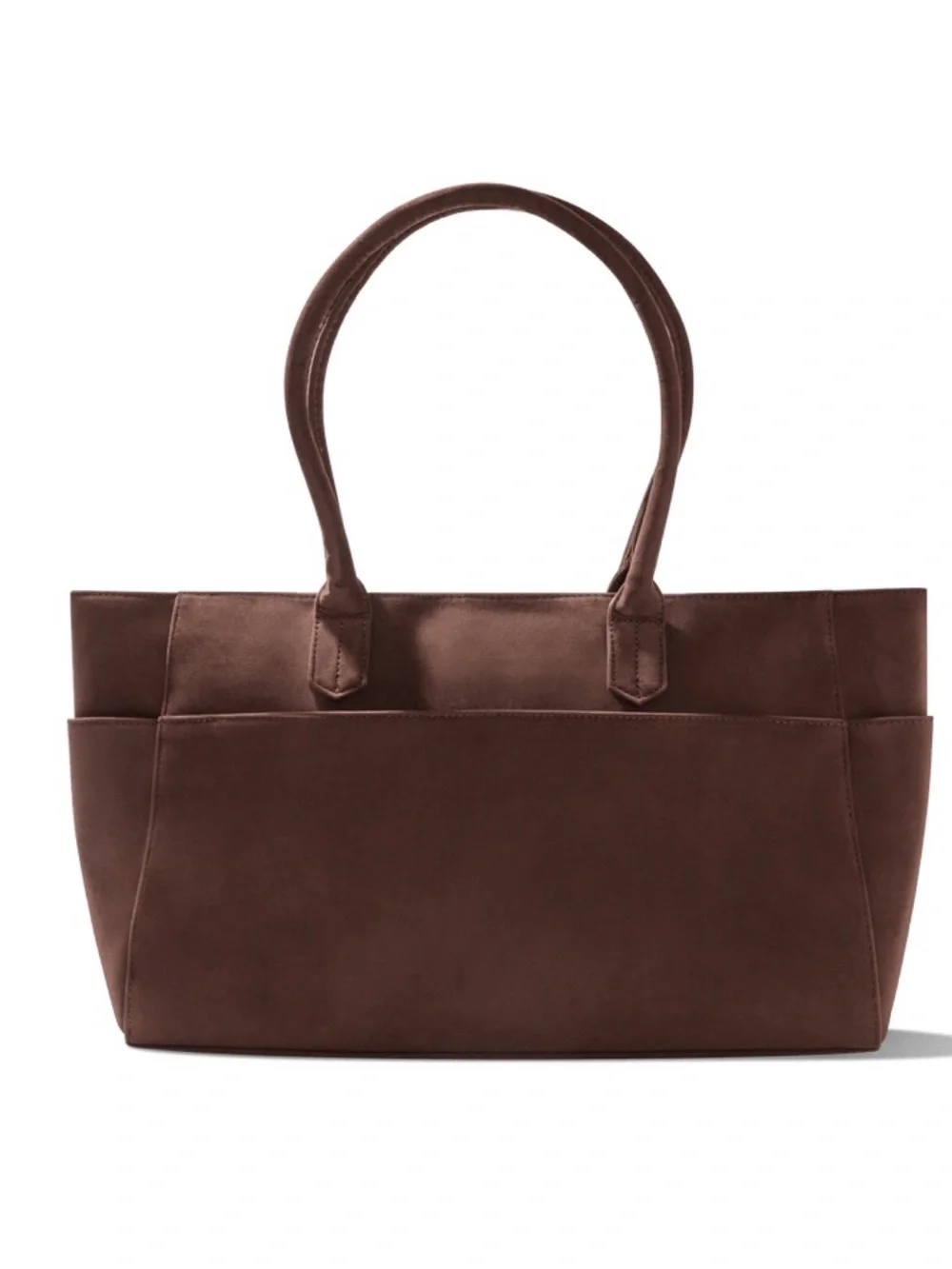 NWT Mali & Lili Faux Suede Tote in Rich Chocolate Brown